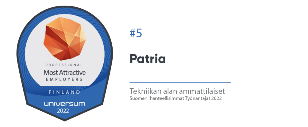 Patria-Universum työnantajamielikuva 2022