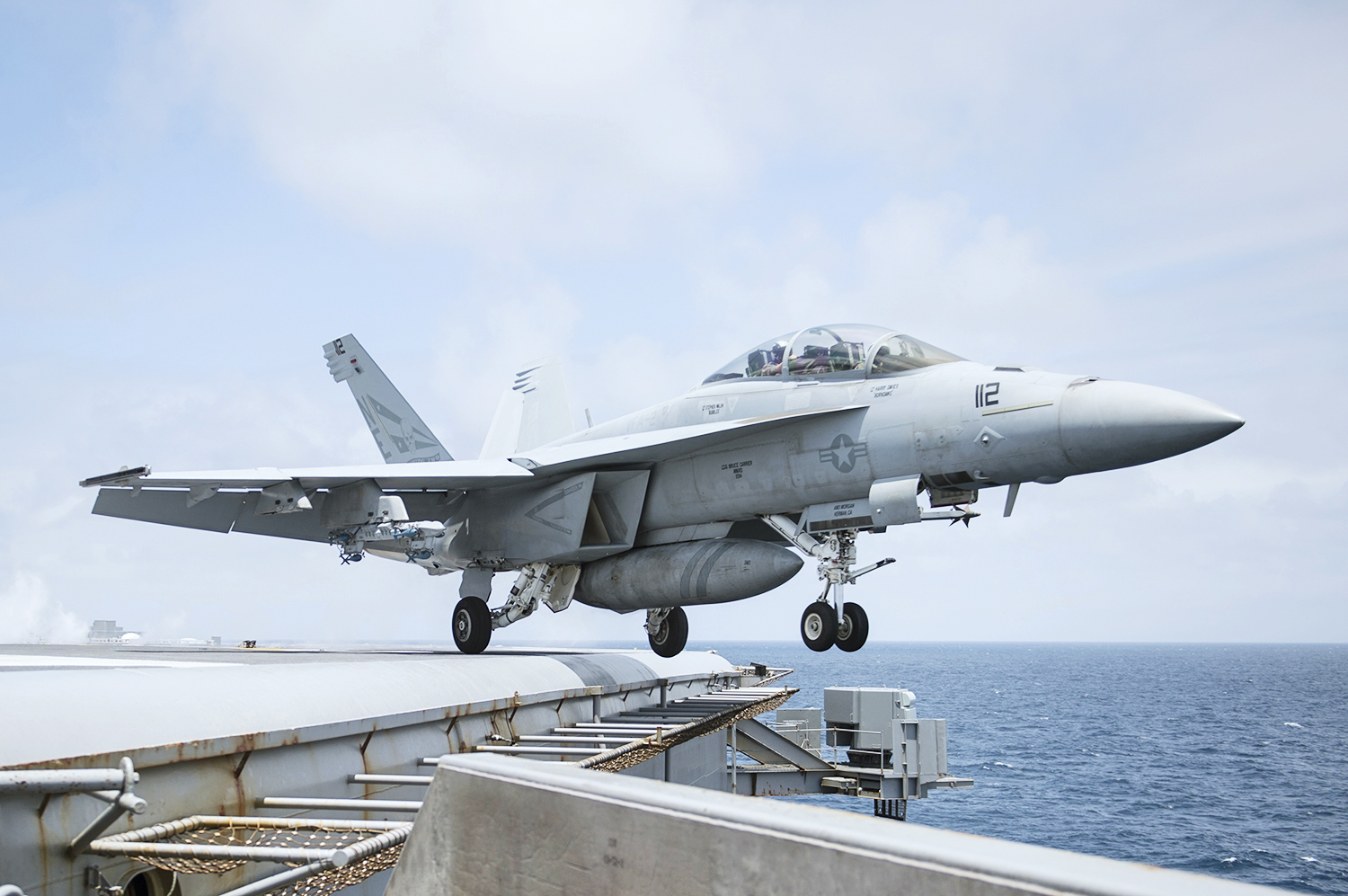 150926-N-YB023-085 PACIFIC OCEAN (Sept. 26, 2015) An F/A-18F Super Hornet from the Bounty Hunters of Strike Fighter Squadron (VFA) 2 launches from the flight deck of the aircraft carrier USS George Washington (CVN 73). George Washington is preparing to deploy around South America as a part of Southern Seas 2015. The eighth deployment of its kind, Southern Seas seeks to enhance interoperability, increase regional stability, and build and maintain regional relationships with countries throughout the region through joint multinational and interagency exchanges and cooperation. (U.S. Navy photo by Mass Communication Specialist Seaman Clemente A. Lynch/Released)