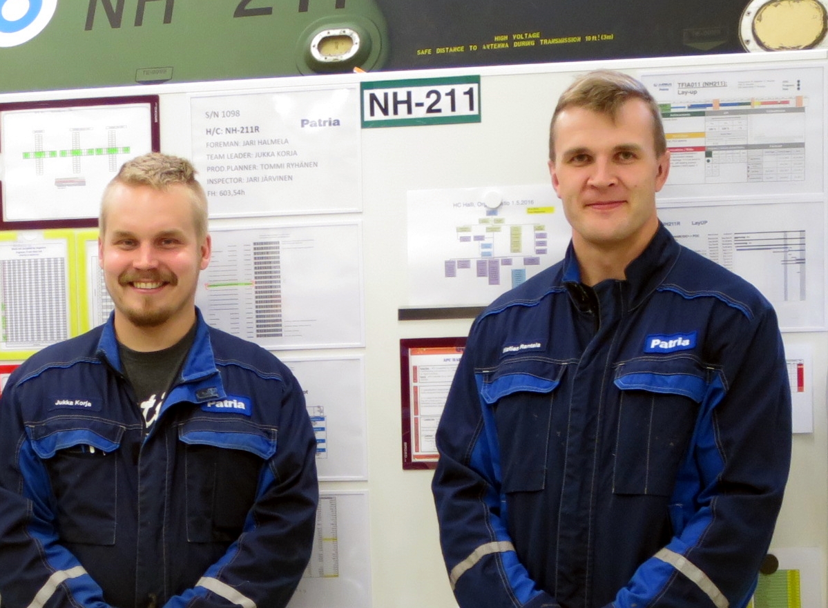 Technicians team leaders Jukka Korja and Matias Rantala have also familiarised themselves with Lean methods while completing their special vocational qualifications.