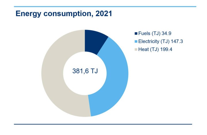 Patria's energy consumption 2021
