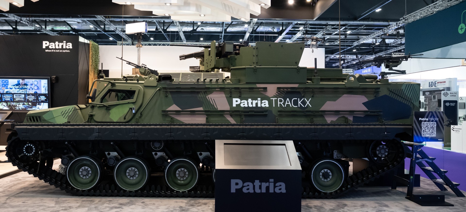 Patria TRACKX at DSEI UK exhibition.