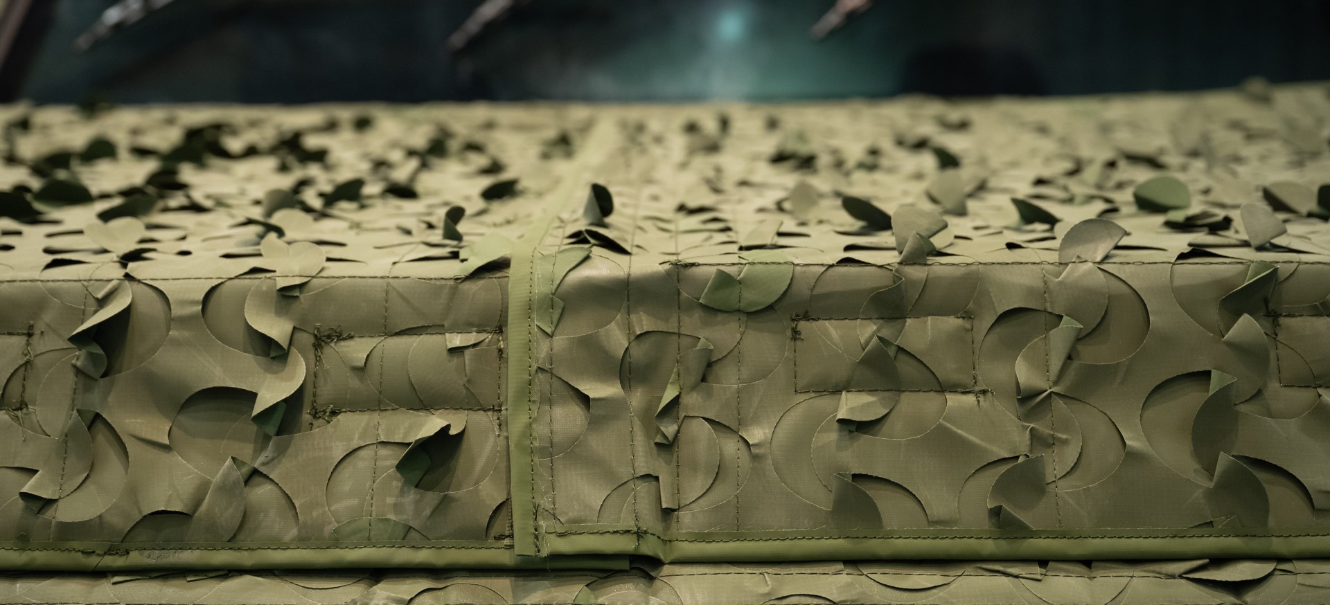 A closeup of armoured vehicle camouflage. 