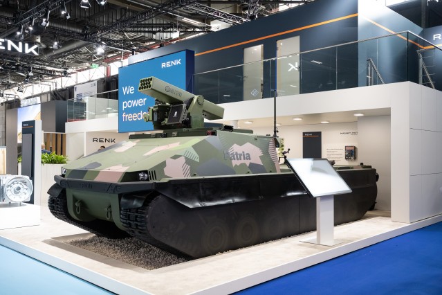 UGV Concept Vehicle by Patria and RENK at Eurosatory.