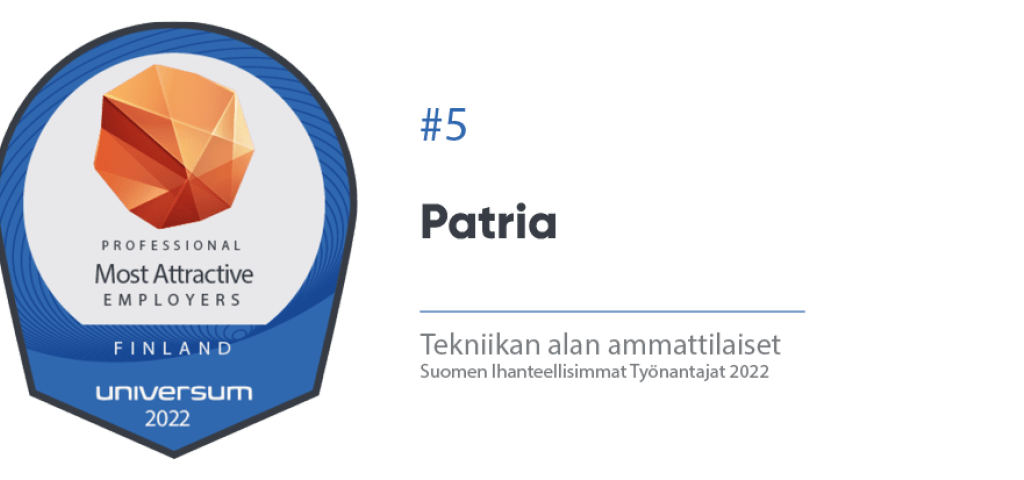 Patria-Universum työnantajamielikuva 2022